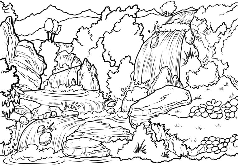 Desenho deCachoeira 9 para colorir