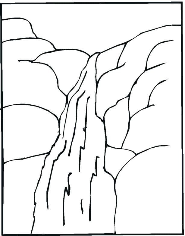 Desenho deCachoeira  da Montanha para colorir