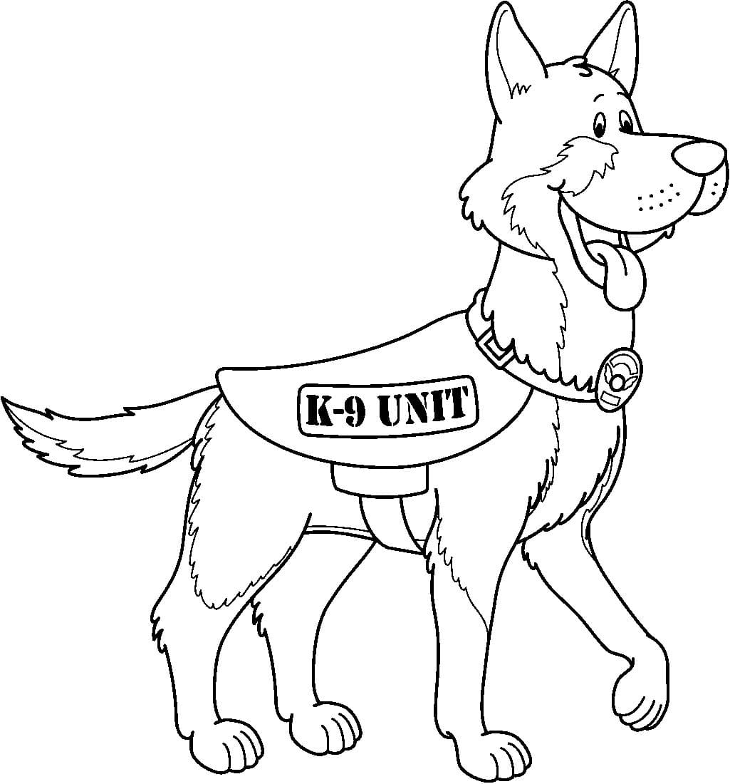 Desenho deCachorro Policial para colorir