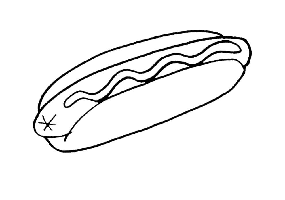 Desenho deCachorro-quente Delicioso 6 para colorir