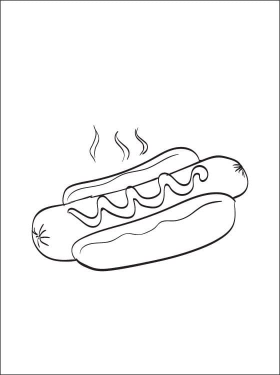 Desenho deCachorro-quente Delicioso para colorir