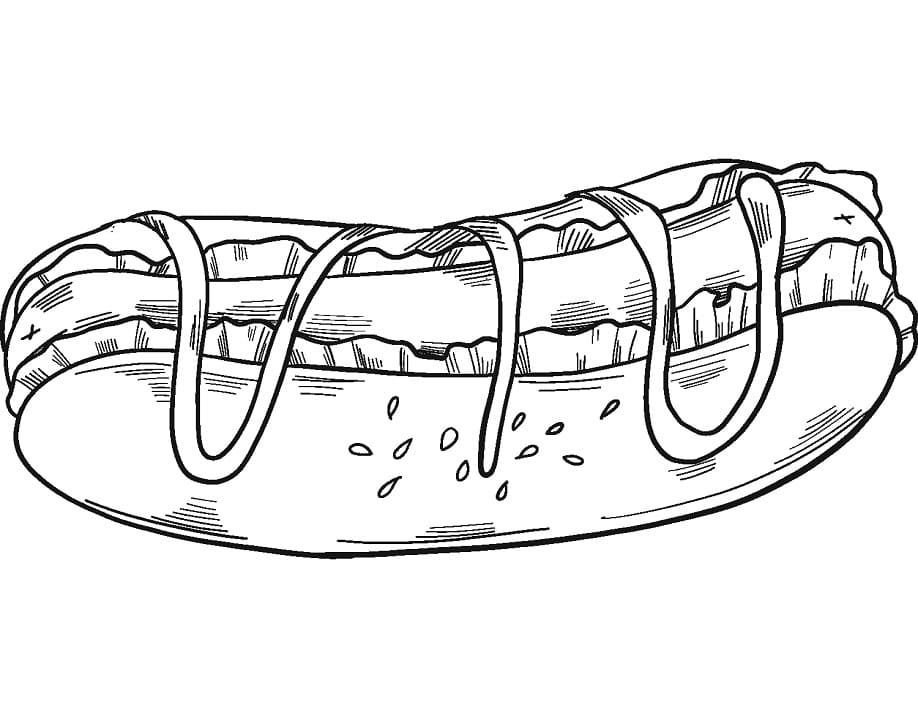 Desenho deCachorro-quente Yummi para colorir