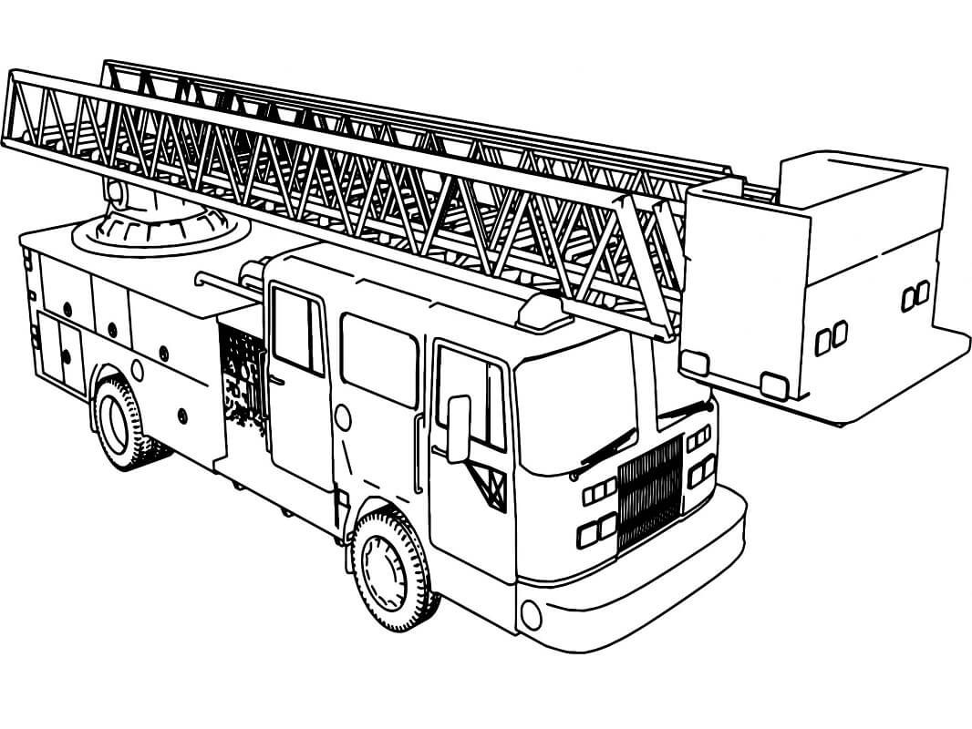 Desenho deCaminhão de Bombeiros 12 para colorir