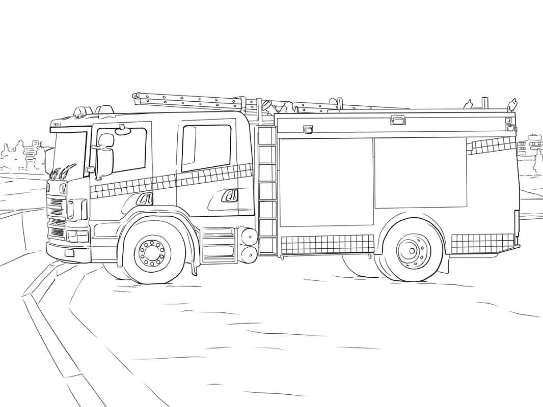 Desenho deCaminhão de Bombeiros 16 para colorir