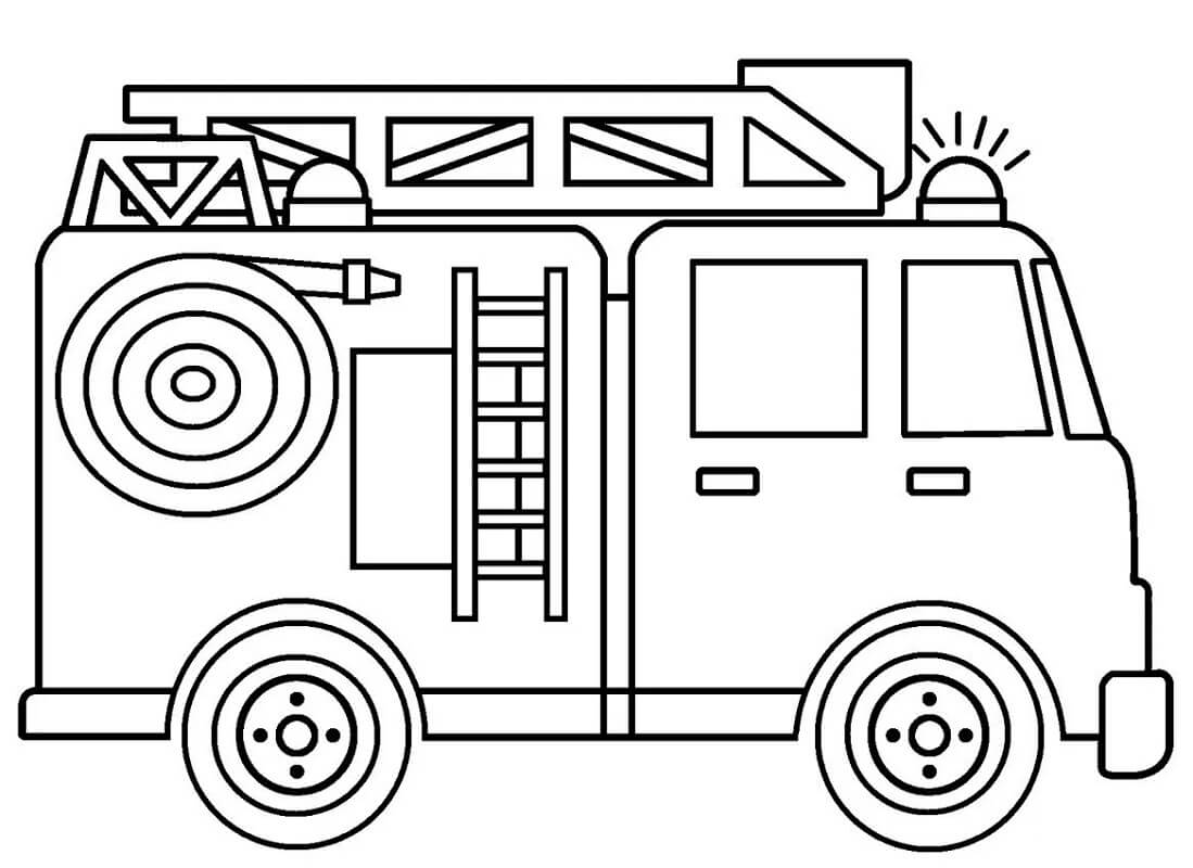 Desenho deCaminhão de Bombeiros 2 para colorir