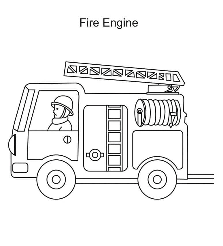 Desenho deCaminhão de Bombeiros 6 para colorir