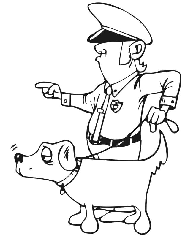 Desenho deCão Policial para colorir