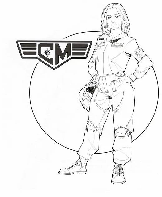 Desenho deCapitão Marvel Carol Danvers 3 para colorir