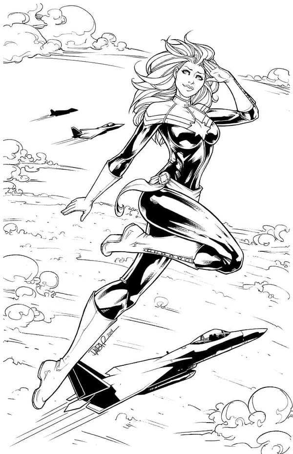 Desenho deCapitão Marvel Carol Danvers 4 para colorir