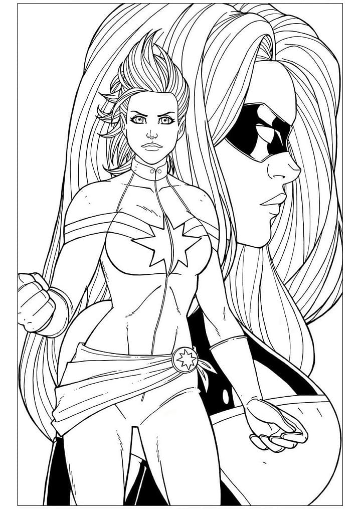 Desenho deCapitão Marvel Carol Danvers para colorir