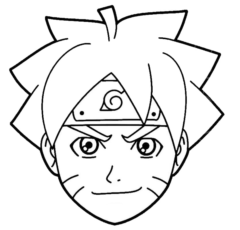 Desenho deCara de Boruto para colorir