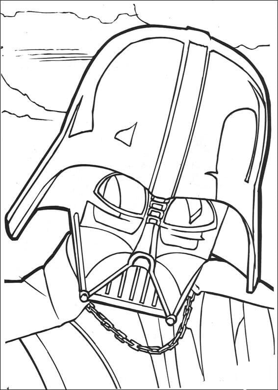 Desenho de Cara de Darth Vader para colorir