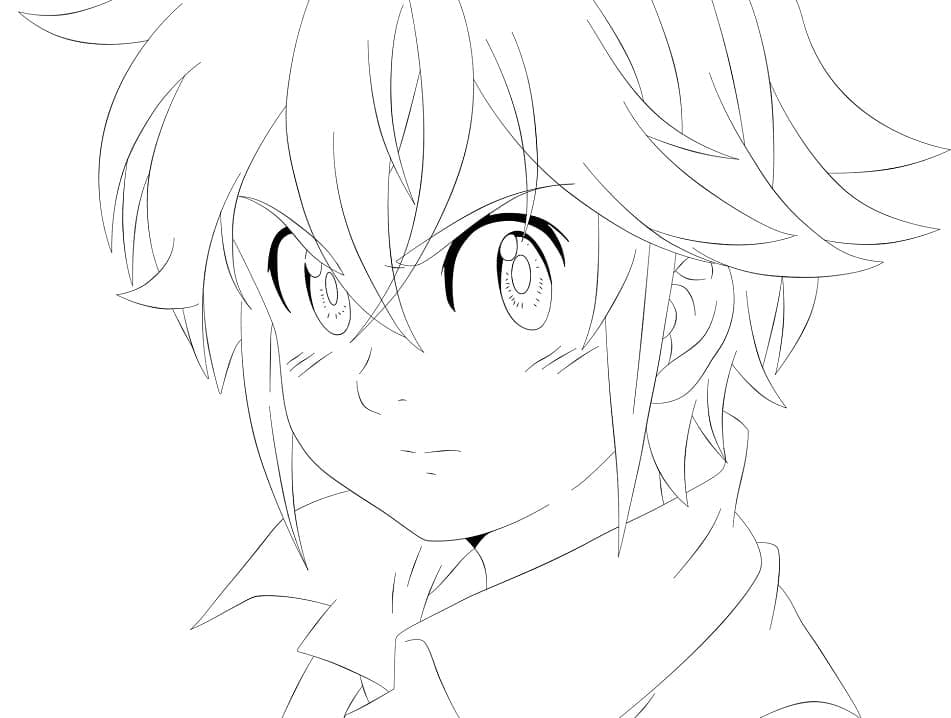 Desenho deCara de Meliodas para colorir