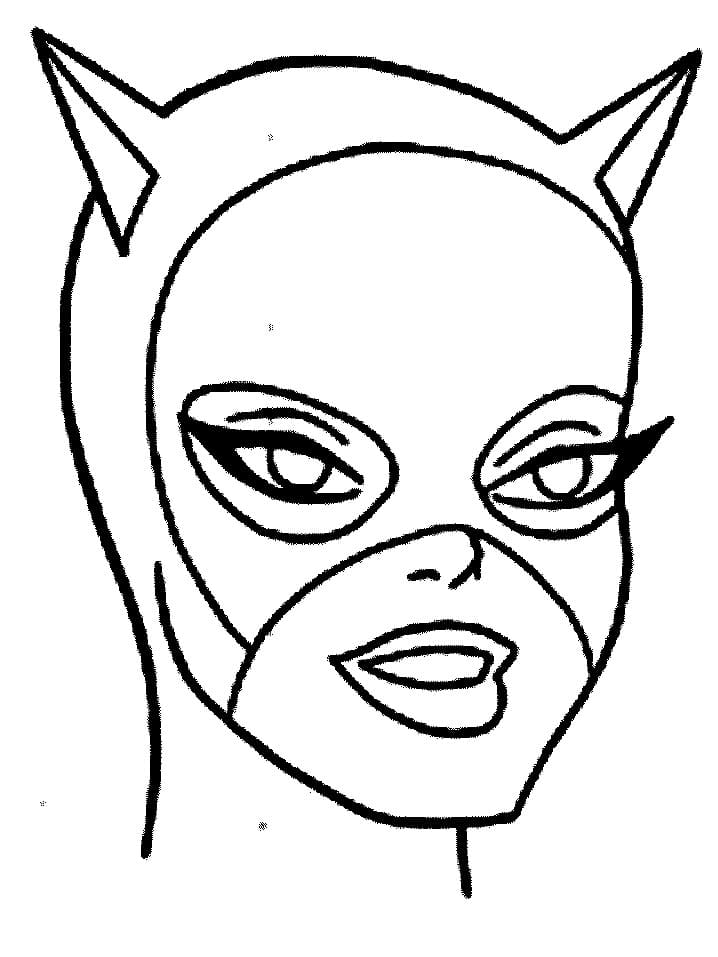 Desenho deCara de Mulher-Gato para colorir