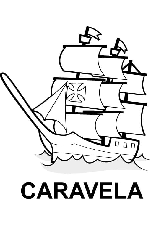 Desenhos de Caravela para colorir