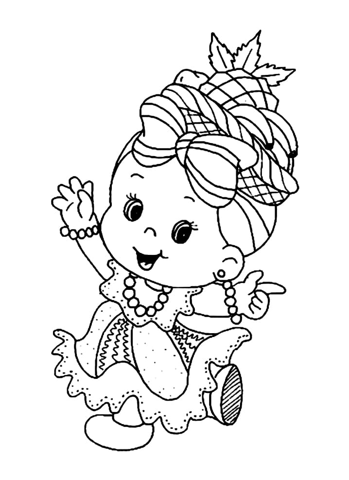 Desenho de Carmen Miranda Bebê para colorir