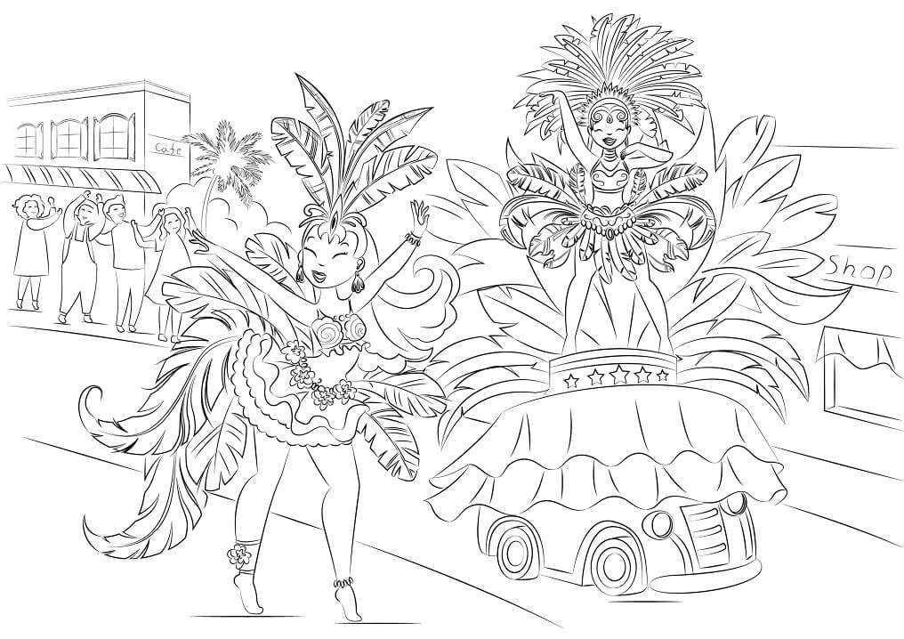 Desenhos de Carnaval do Rio de Janeiro para colorir