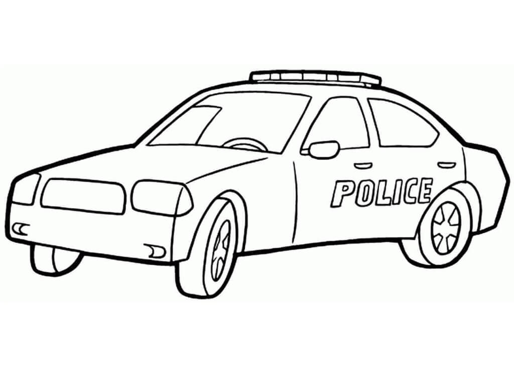 Desenho deCarro da Polícia 1 para colorir