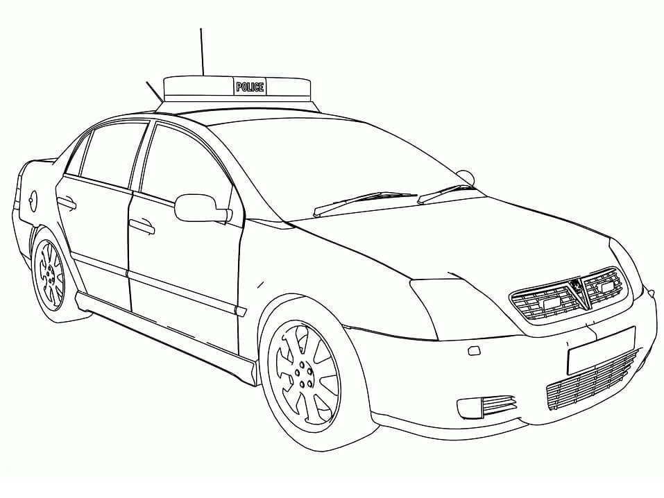 Desenho deCarro da Polícia 12 para colorir