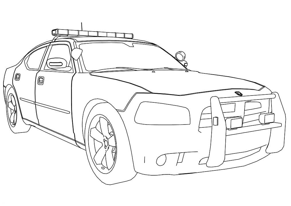 Desenho deCarro da Polícia 13 para colorir