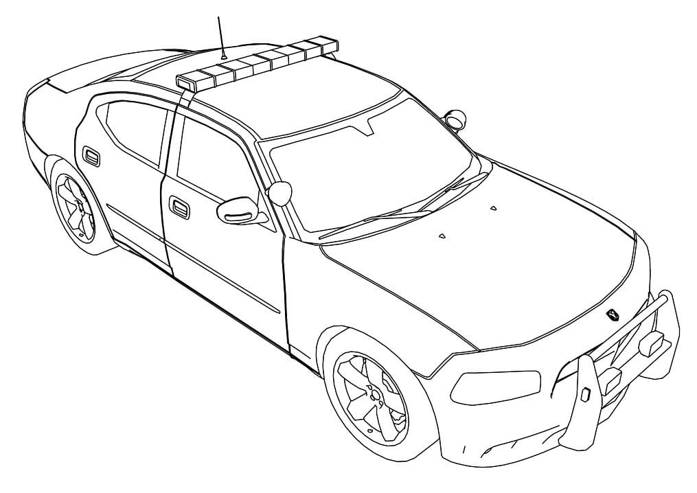 Desenho deCarro da Polícia 14 para colorir