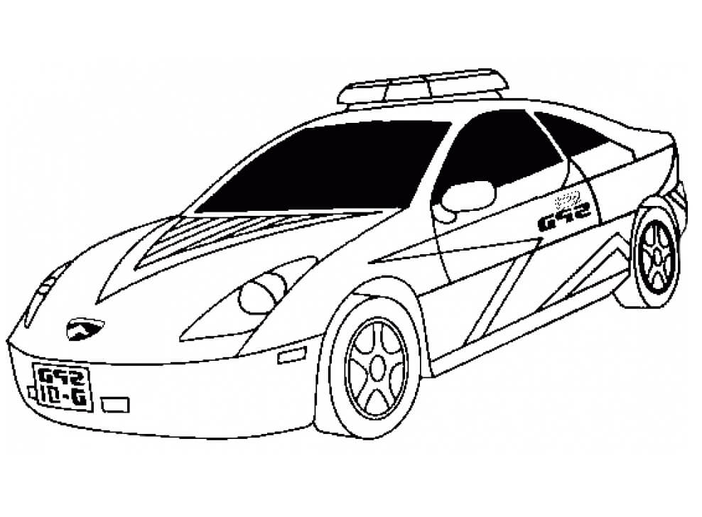 Desenho deCarro da Polícia 16 para colorir