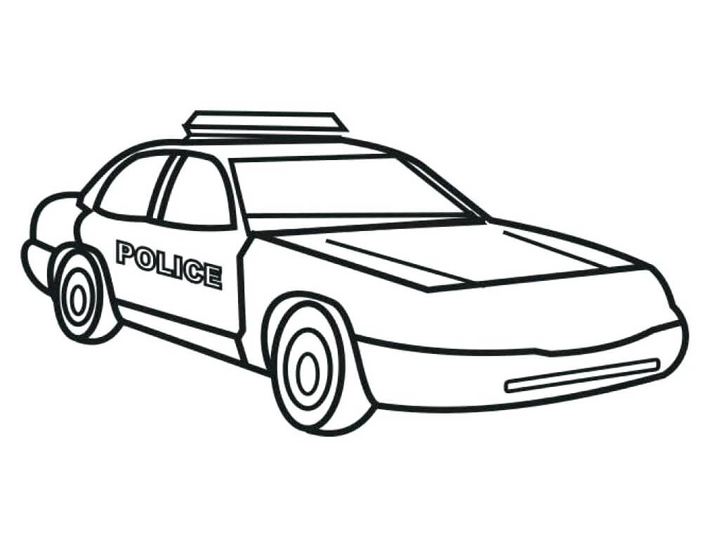 Desenho deCarro da Polícia 18 para colorir