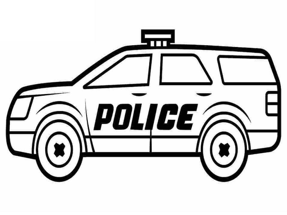 Desenho deCarro da Polícia 2 para colorir