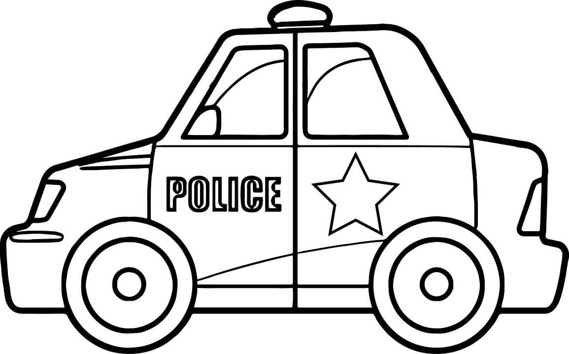 Desenho deCarro da Polícia 3 para colorir