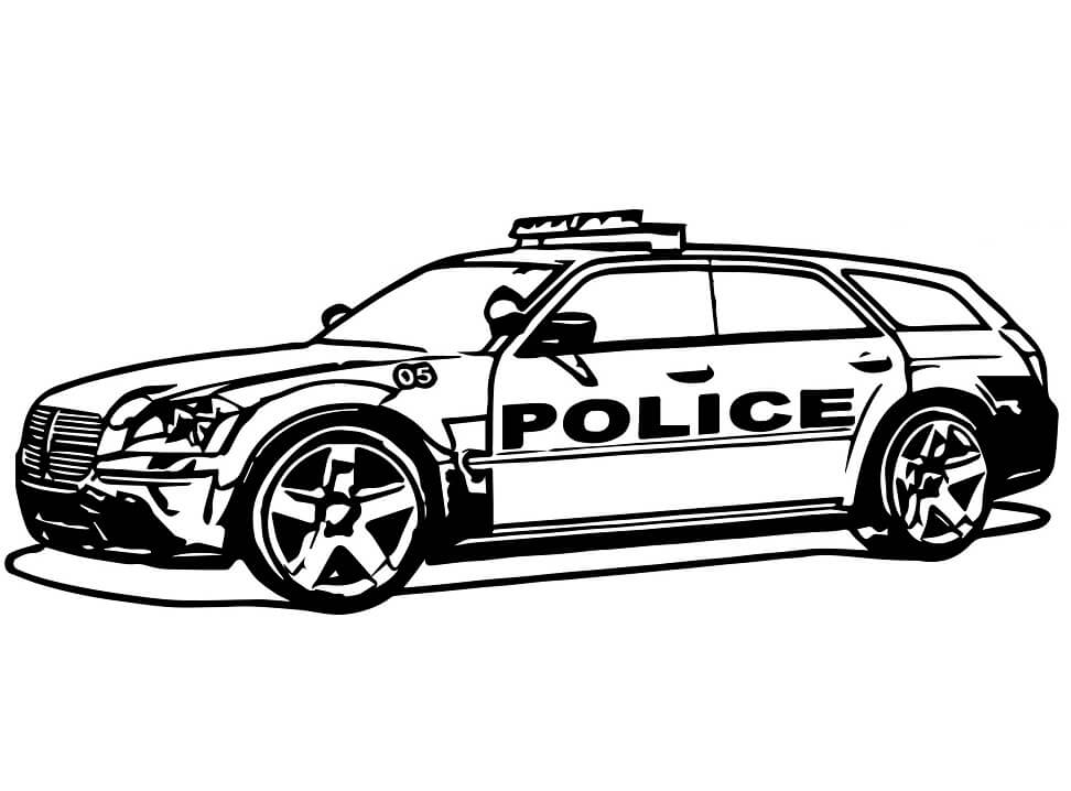 Desenho deCarro da Polícia 4 para colorir