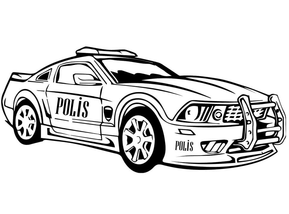 Desenho deCarro da Polícia 8 para colorir