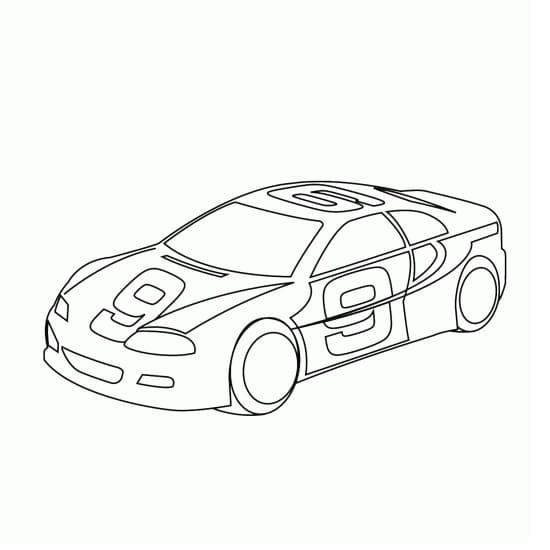 Desenho deCarro de Corrida 12 para colorir