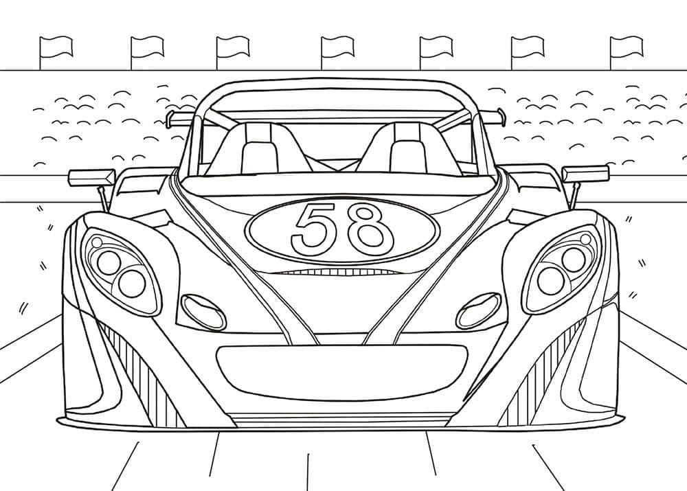 Desenho deCarro de Corrida 14 para colorir