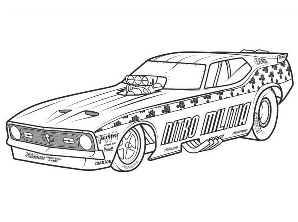 Desenho deCarro de Corrida 18 para colorir