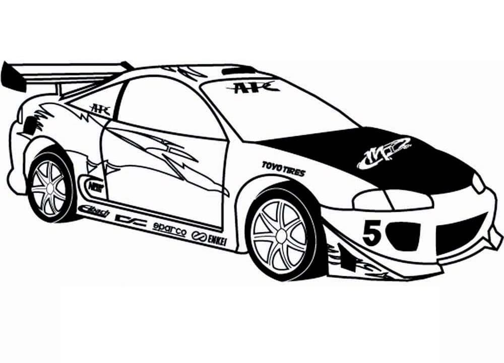 Desenho deCarro de Corrida 19 para colorir