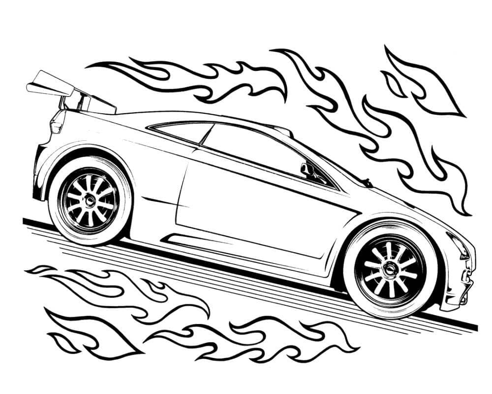 Desenho deCarro de Corrida 21 para colorir