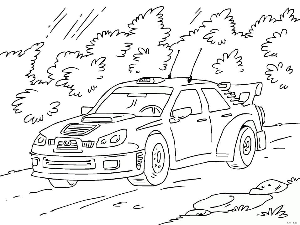 Desenho deCarro de Corrida 23 para colorir