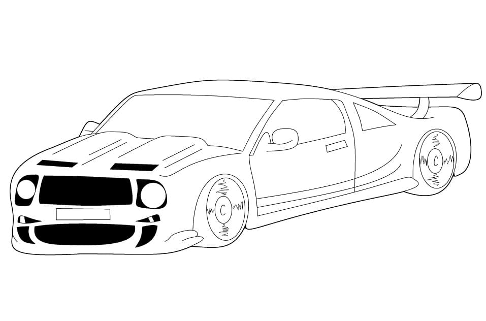 Desenho deCarro de Corrida 9 para colorir