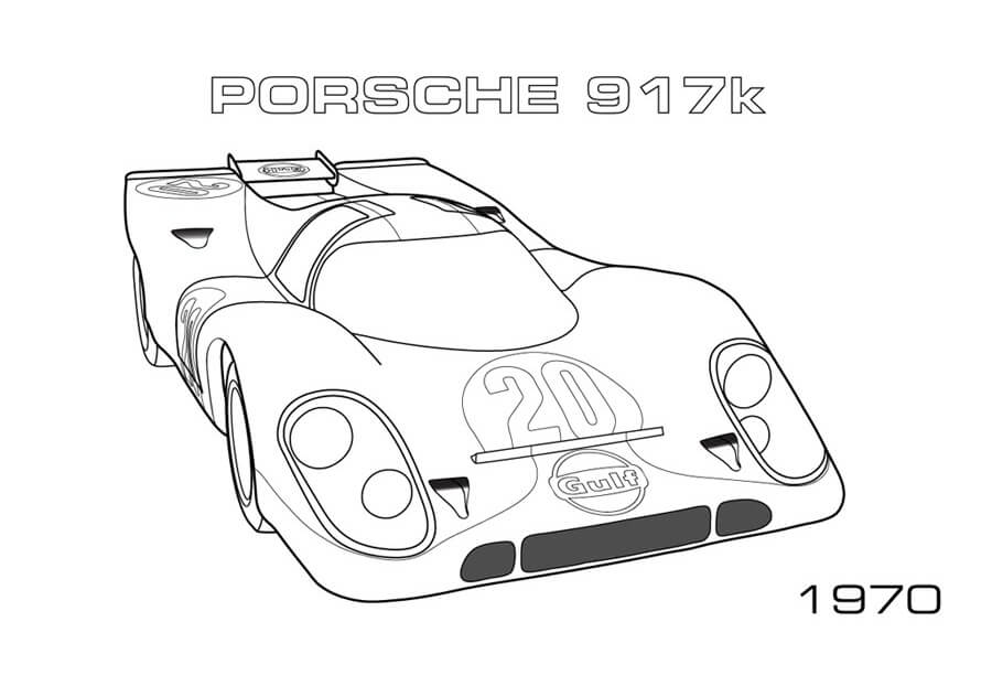 Desenho deCarro de Corrida 5 para colorir