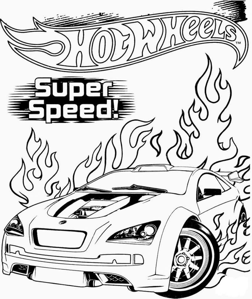 Desenho deCarros da Hot Wheels 3 para colorir