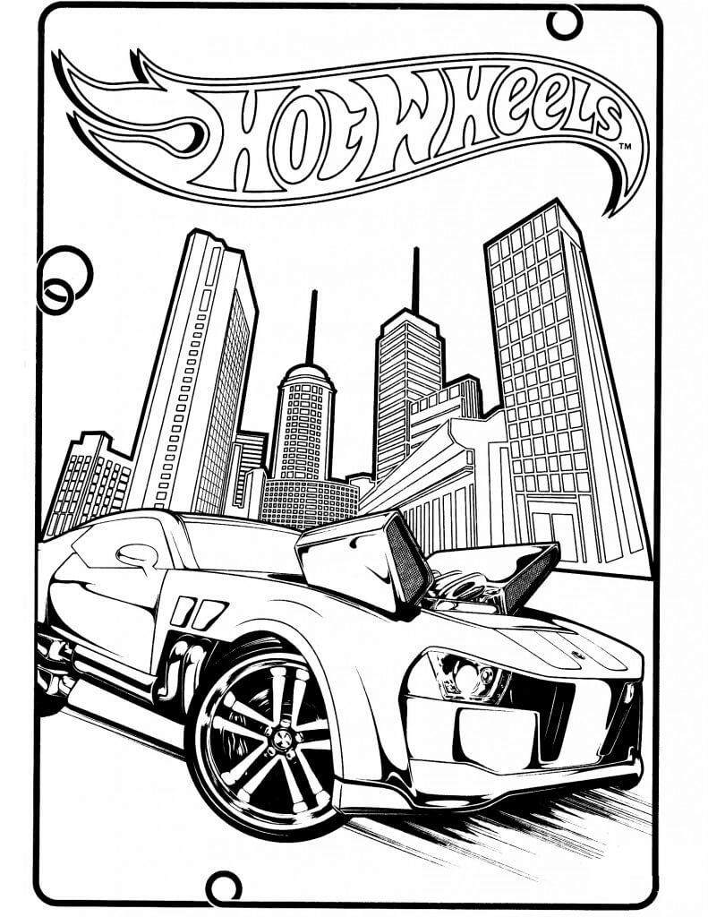 Desenho deCarros da Hot Wheels 5 para colorir