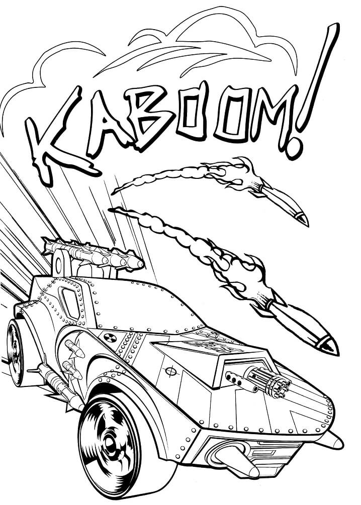 Desenho deCarros da Hot Wheels 7 para colorir