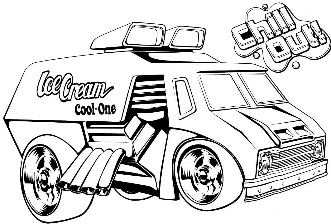 Desenho deCarros da Hot Wheels 8 para colorir