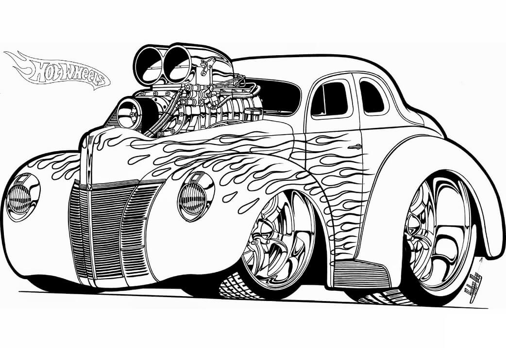 Desenho deCarros da Hot Wheels 9 para colorir