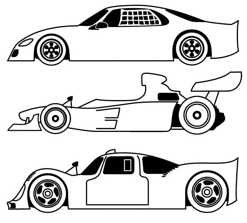 Desenho deCarros de Corrida 2 para colorir