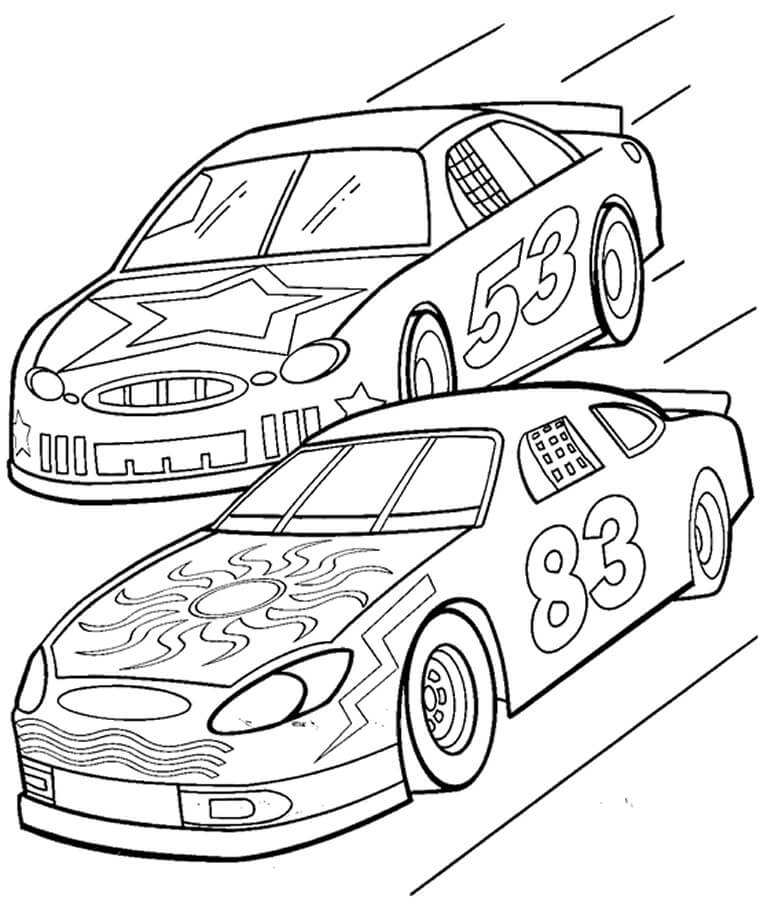 Desenho deCarros de Corrida 4 para colorir