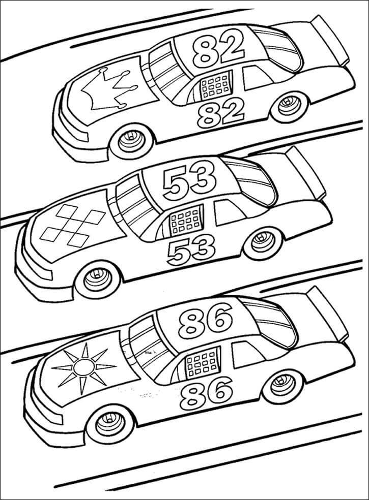 Desenho deCarros de Corrida para colorir