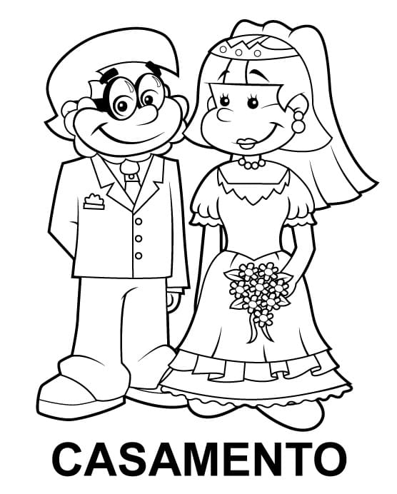 Desenhos de Casamento para colorir