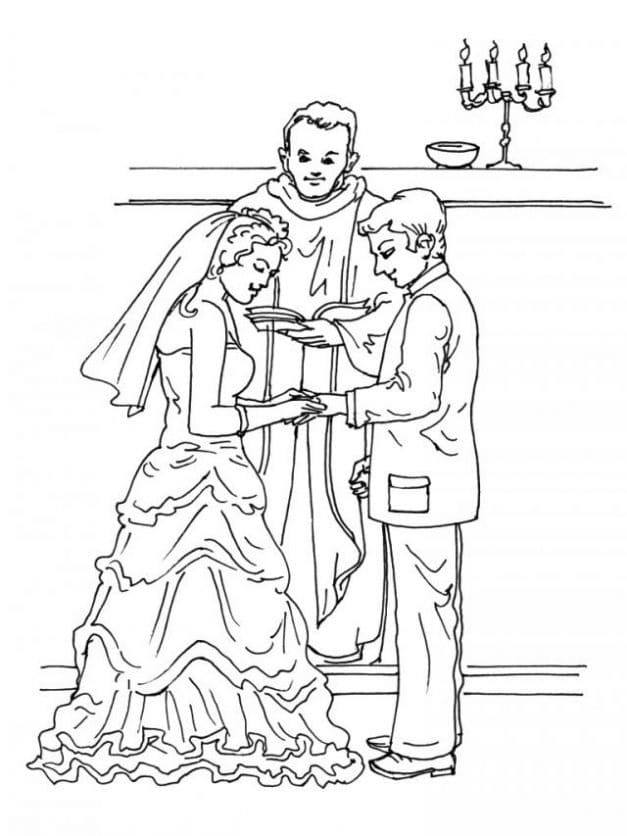 Desenho deCasamento 17 para colorir