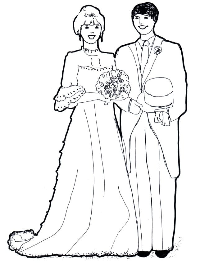 Desenho deCasamento 3 para colorir